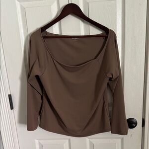 Old Navy Brown Asymmetrical Blouse